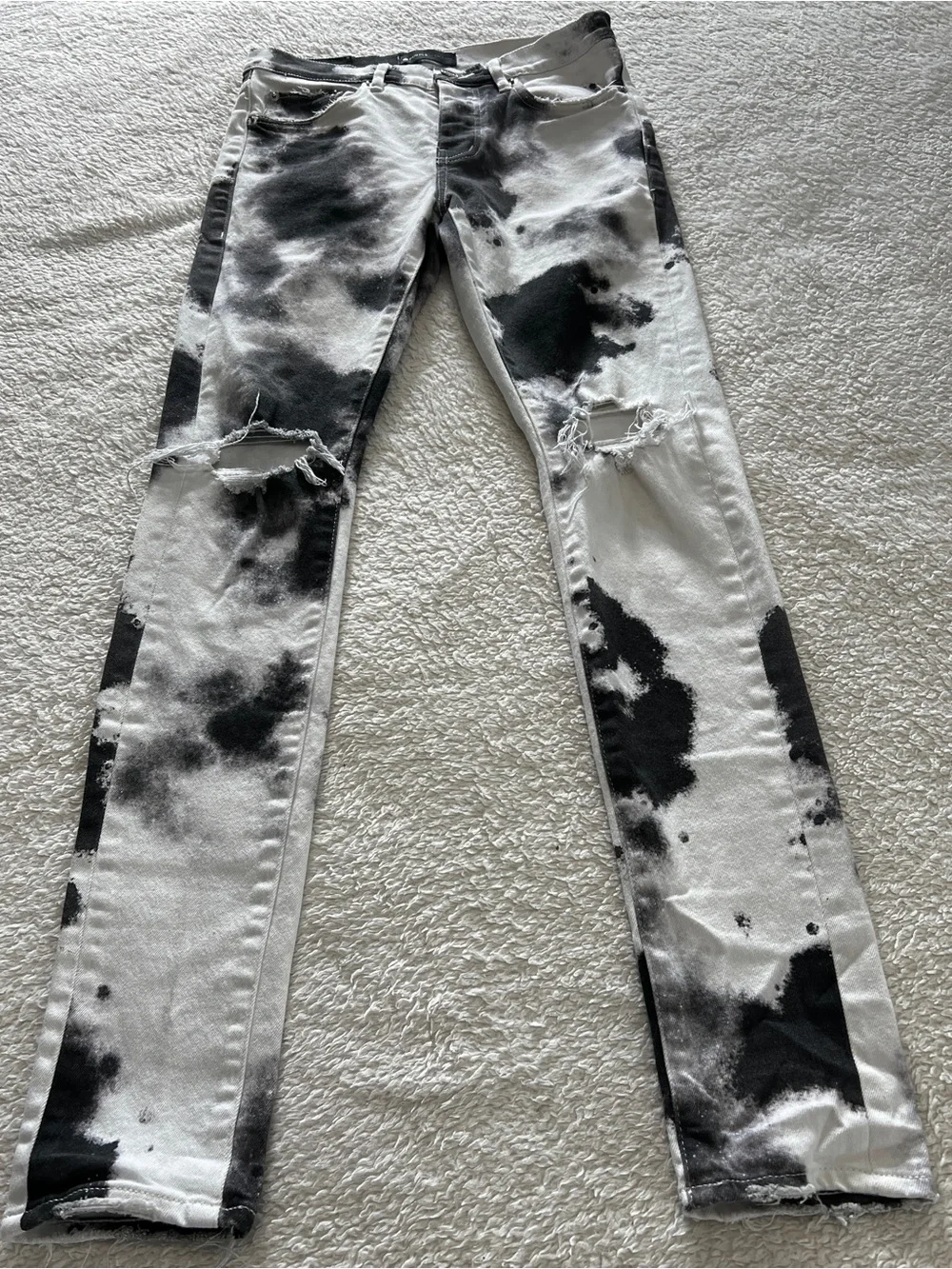 Men’s Purple Brand P0001 Cloud Print Distressed Slim-Fit Jeans Size 28 - Picture 3 of 15